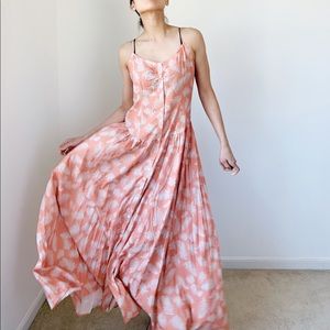 Spaghetti strap button down maxi dress